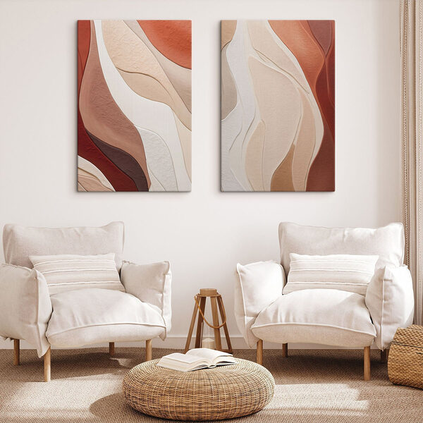 Flowing shapes in warm hues