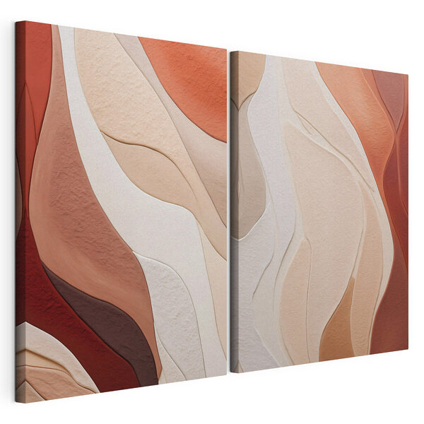 Lámina modular sobre lienzo Lámina modular sobre lienzo Formas fluidas en tonos cálidos (SKU: m30481)