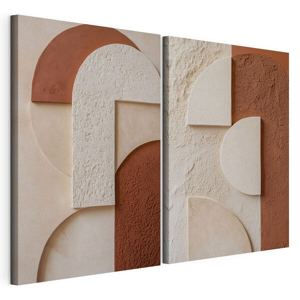 Lámina modular sobre lienzo Lámina modular sobre lienzo Formas elegantes en tonos cálidos (SKU: m30487)