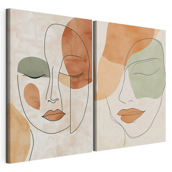 Lámina modular sobre lienzo Lámina modular sobre lienzo Dos imágenes del rostro de una mujer (SKU: m30493)