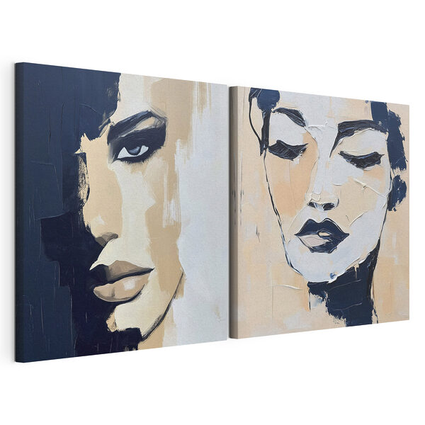 Lámina modular sobre lienzo Lámina modular sobre lienzo Cuadro que representa el rostro de una mujer (SKU: m30499)