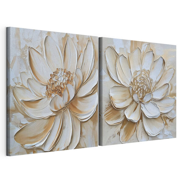 Lámina modular sobre lienzo Lámina modular sobre lienzo Flores serenas en tonos suaves (SKU: m30500)