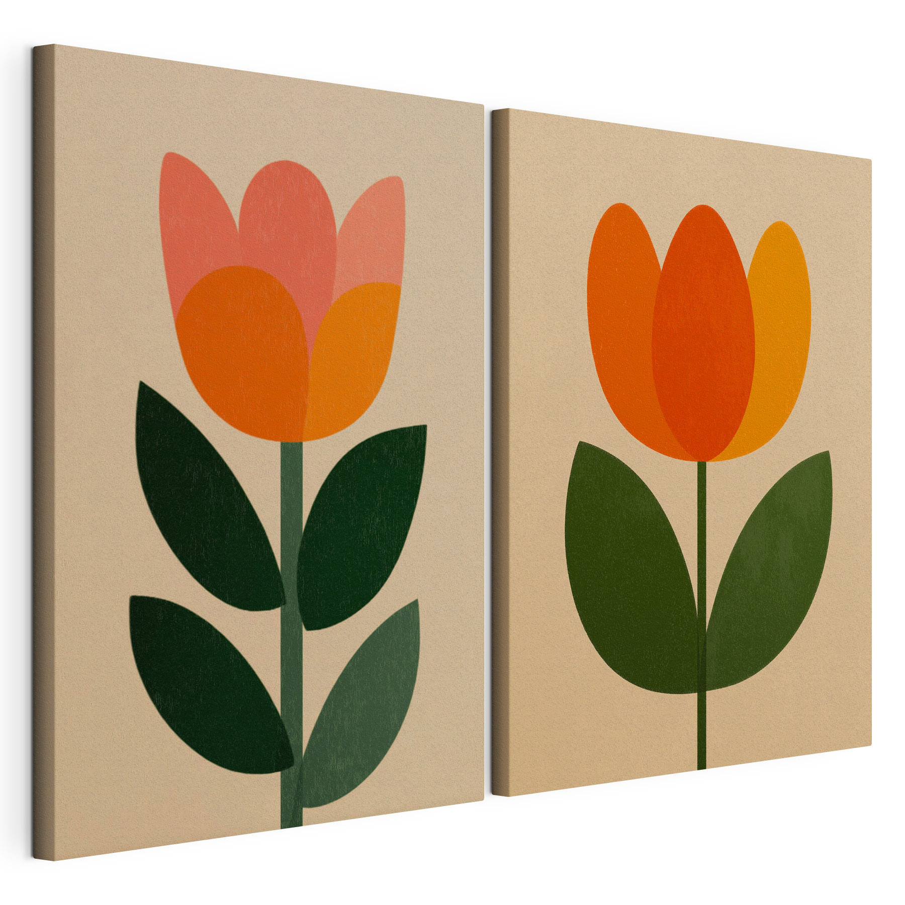 Couple of flowers with leaves
