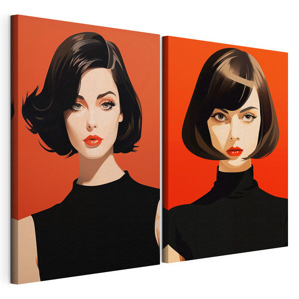 Lámina modular sobre lienzo Lámina modular sobre lienzo Mujer con el pelo corto (SKU: m30502)