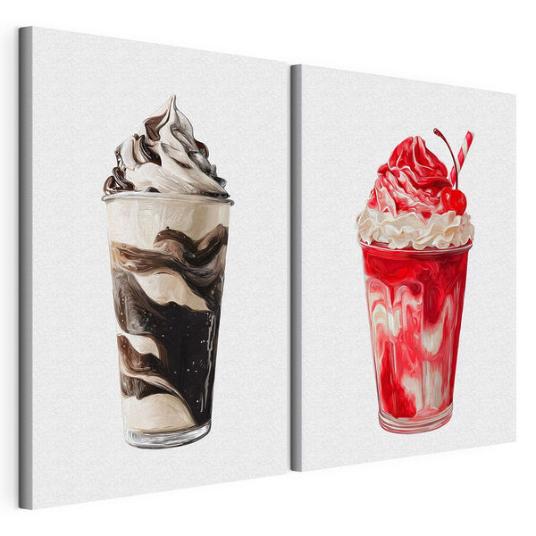 Lámina modular sobre lienzo Un par de copas de helado