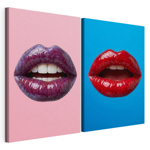 Lámina modular sobre lienzo Lámina modular sobre lienzo Los colores llamativos y los labios vibrantes lo dicen todo (SKU: m30514)