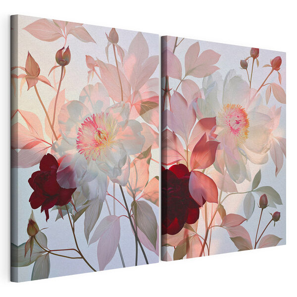 Lámina modular sobre lienzo Lámina modular sobre lienzo Flores suaves en tonos delicados (SKU: m30526)