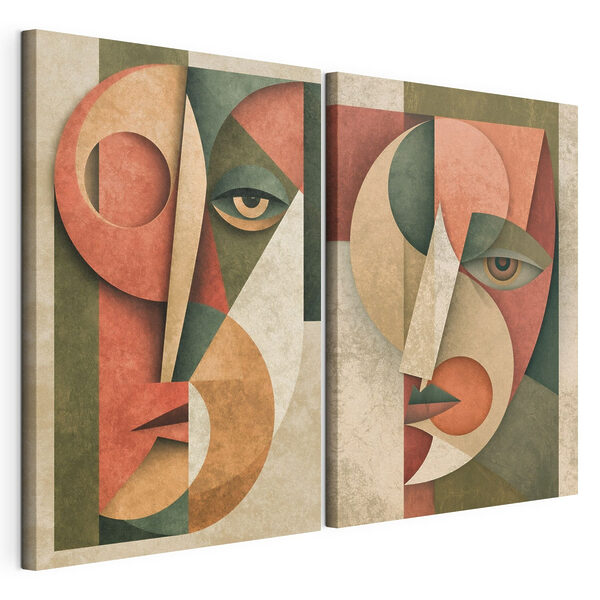 Lámina modular sobre lienzo Lámina modular sobre lienzo Un par de caras de diferentes colores (SKU: m30545)