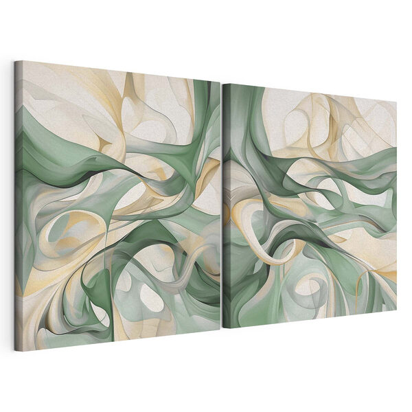 Lámina modular sobre lienzo Lámina modular sobre lienzo Formas fluidas en colores suaves (SKU: m30549)