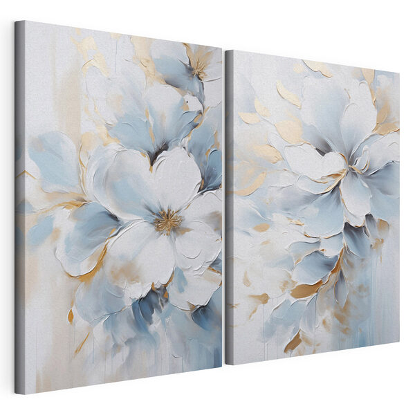 Lámina modular sobre lienzo Lámina modular sobre lienzo Delicadas flores en tonos suaves (SKU: m30567)