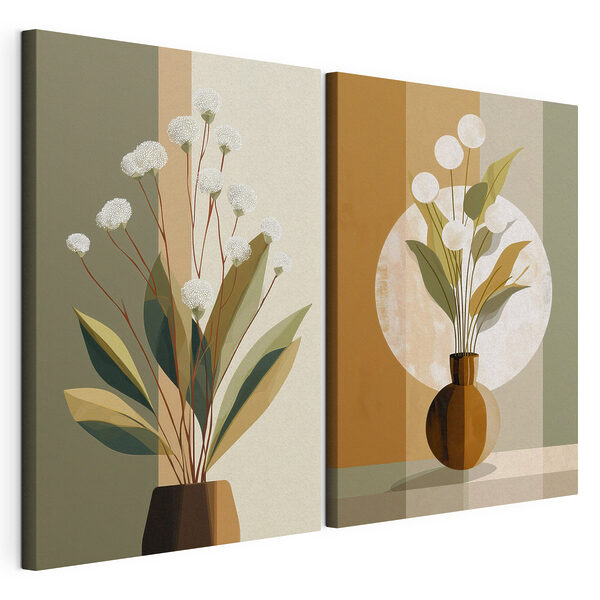 Lámina modular sobre lienzo Cuadro de flores en un jarrón