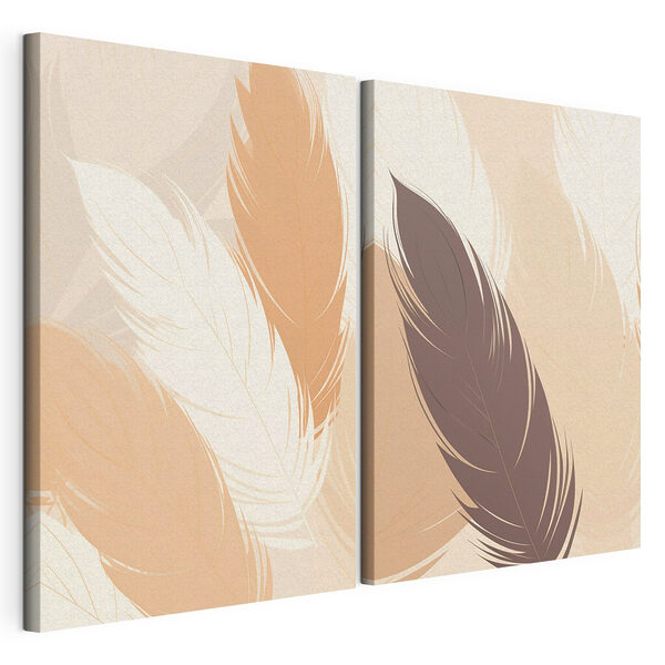 Lámina modular sobre lienzo Lámina modular sobre lienzo Suaves tonos de plumas elegantes (SKU: m30606)