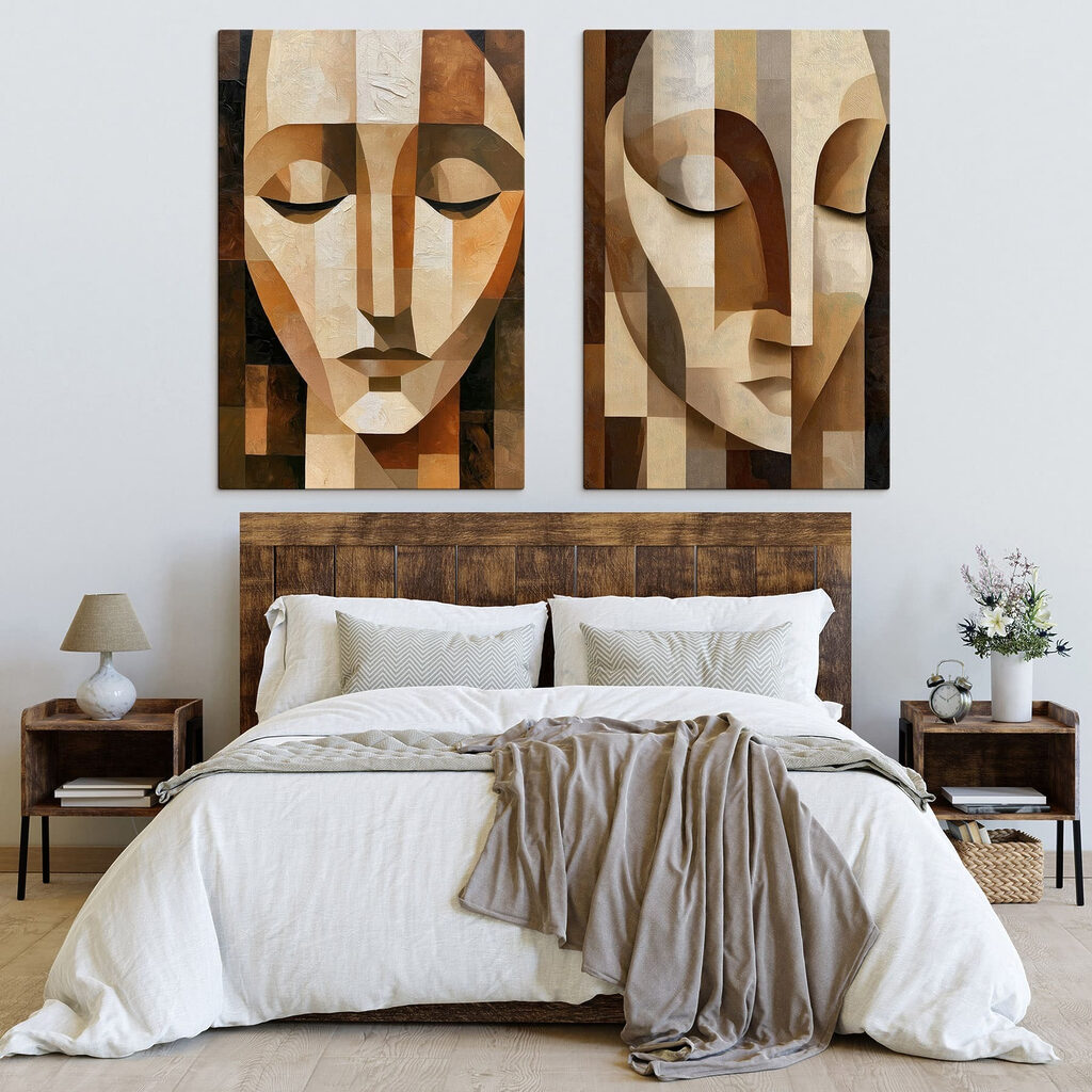 Silent Faces in Abstract Harmony