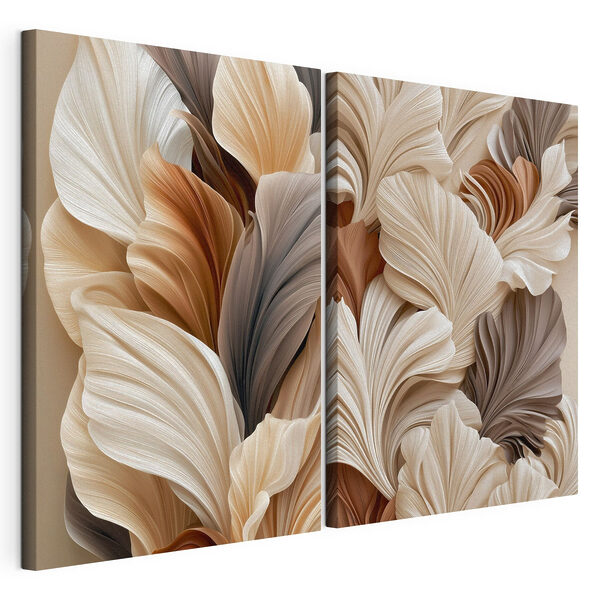 Lámina modular sobre lienzo Lámina modular sobre lienzo Elegancia natural en tonos suaves (SKU: m30631)