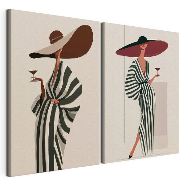 Lámina modular sobre lienzo Lámina modular sobre lienzo Mujer con sombrero (SKU: m30634)