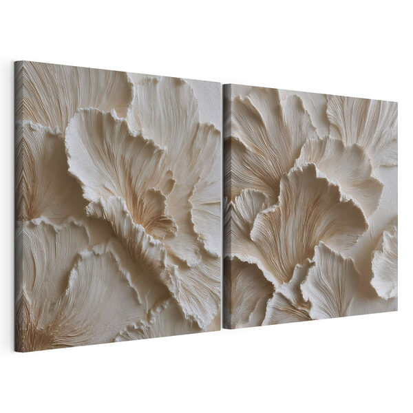 Lámina modular sobre lienzo Complejas capas de texturas de color crema