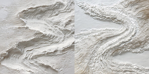 White and grey surface with wavy lines