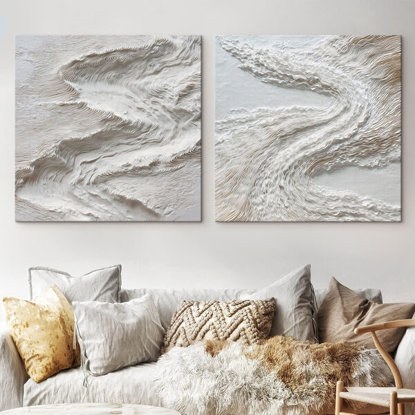 White and grey surface with wavy lines