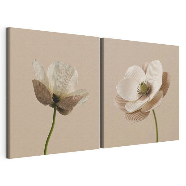 Lámina modular sobre lienzo Lámina modular sobre lienzo Delicadas flores en tonos suaves (SKU: m30653)
