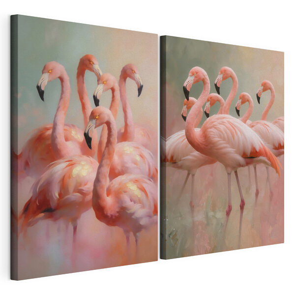 Lámina modular sobre lienzo Lámina modular sobre lienzo Grupo de flamencos reunidos (SKU: m30658)
