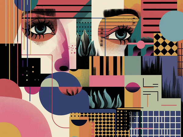Colorful art of a woman's face