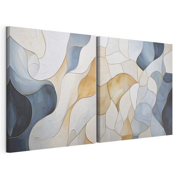 Lámina modular sobre lienzo Lámina modular sobre lienzo Formas fluidas en colores suaves (SKU: m30670)