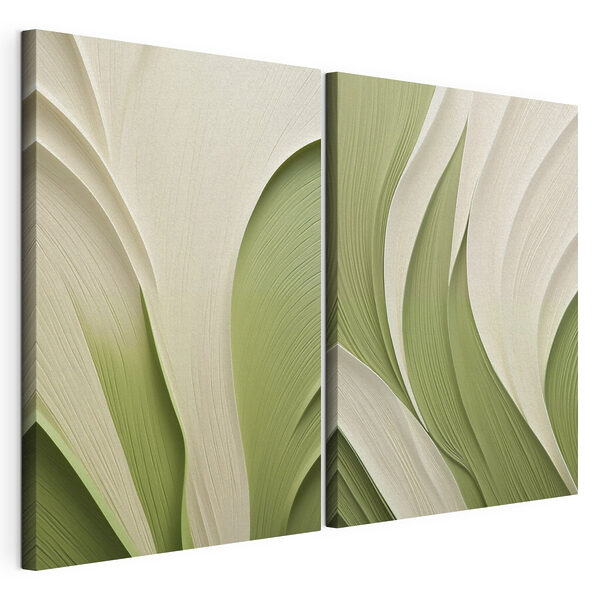 Lámina modular sobre lienzo Líneas fluidas en colores suaves