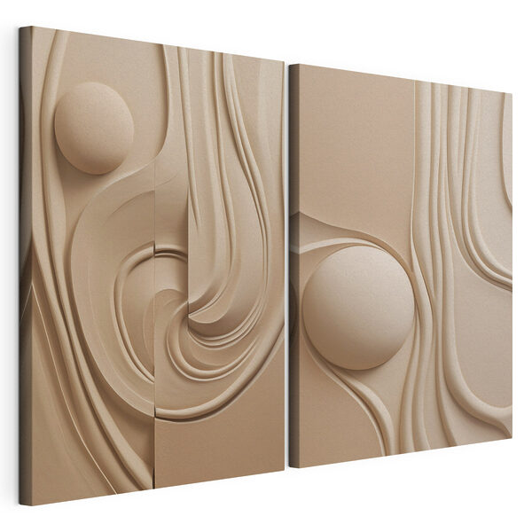 Lámina modular sobre lienzo Lámina modular sobre lienzo Las formas fluidas y las curvas suaves se unen (SKU: m30683)
