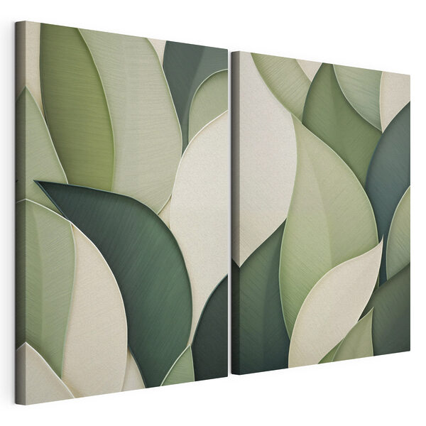 Lámina modular sobre lienzo Suaves curvas en colores naturales
