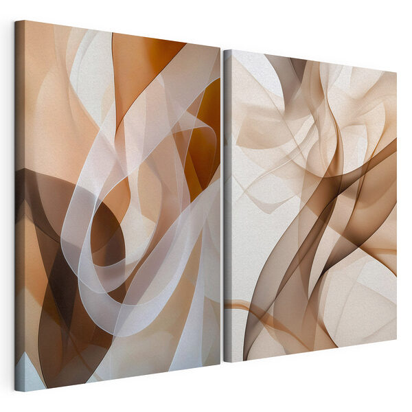 Lámina modular sobre lienzo Lámina modular sobre lienzo Formas fluidas en tonos tierra (SKU: m30695)