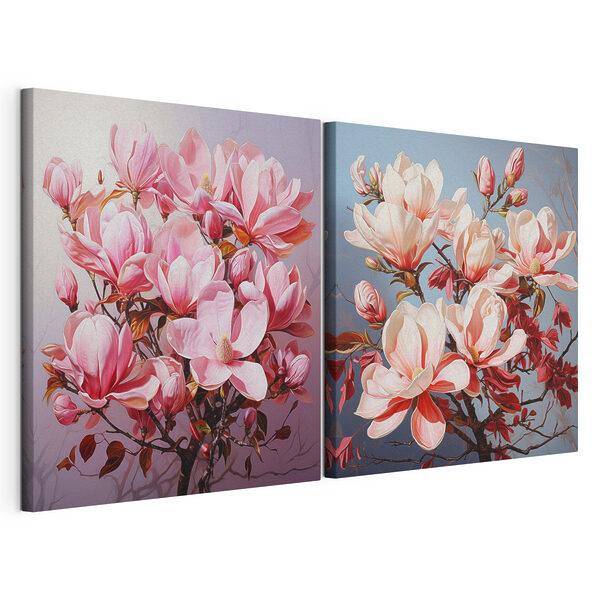 Lámina modular sobre lienzo Lámina modular sobre lienzo Elegantes flores en tonos suaves (SKU: m30700)