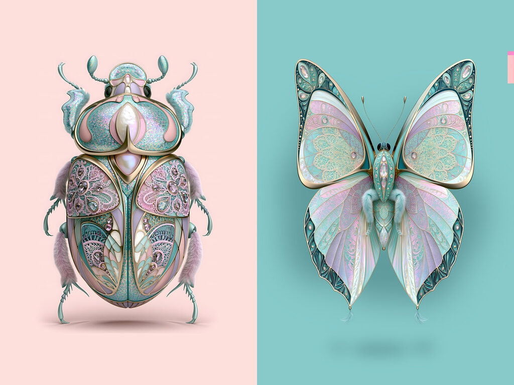Colorful Insects with Artistic Flair