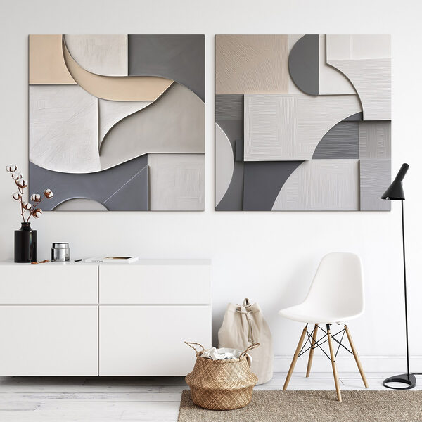 Abstract shapes in soothing colors