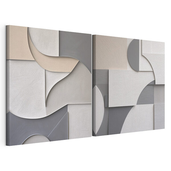 Lámina modular sobre lienzo Lámina modular sobre lienzo Formas abstractas en colores relajantes (SKU: m30736)
