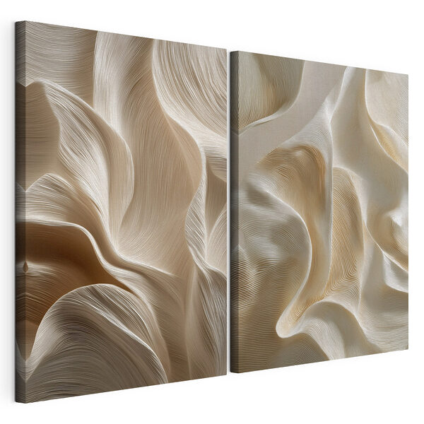 Lámina modular sobre lienzo Lámina modular sobre lienzo Motivos fluidos en tonos suaves (SKU: m30739)