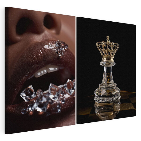 Lámina modular sobre lienzo Lámina modular sobre lienzo Labios sensuales con detalles cautivadores (SKU: m30749)
