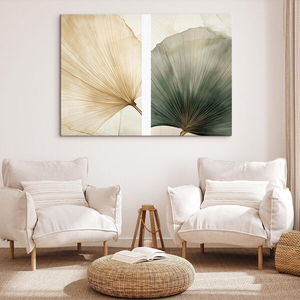 Delicate leaves in soft hues