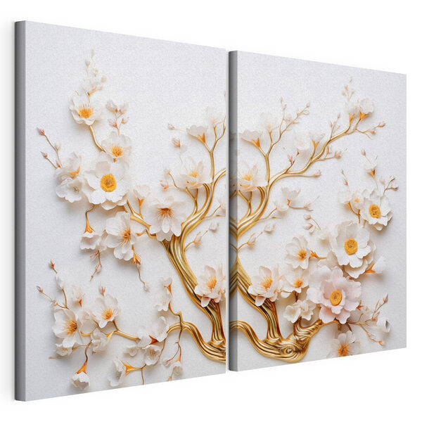 Lámina modular sobre lienzo Lámina modular sobre lienzo Flores caprichosas en una delicada obra de arte (SKU: m30773)