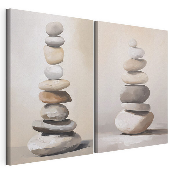 Lámina modular sobre lienzo Lámina modular sobre lienzo Cuadro que representa una pila de rocas (SKU: m30775)
