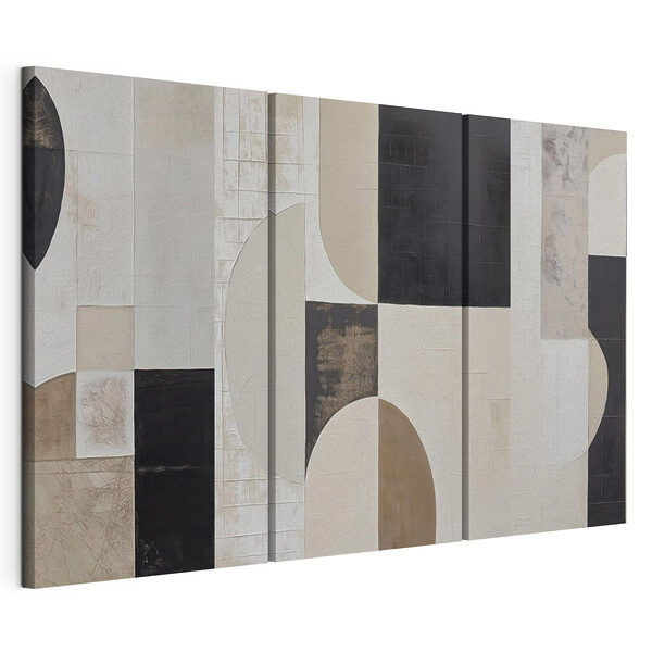 Lámina modular sobre lienzo Lámina modular sobre lienzo Motivo geométrico en blanco y negro (SKU: m30786)
