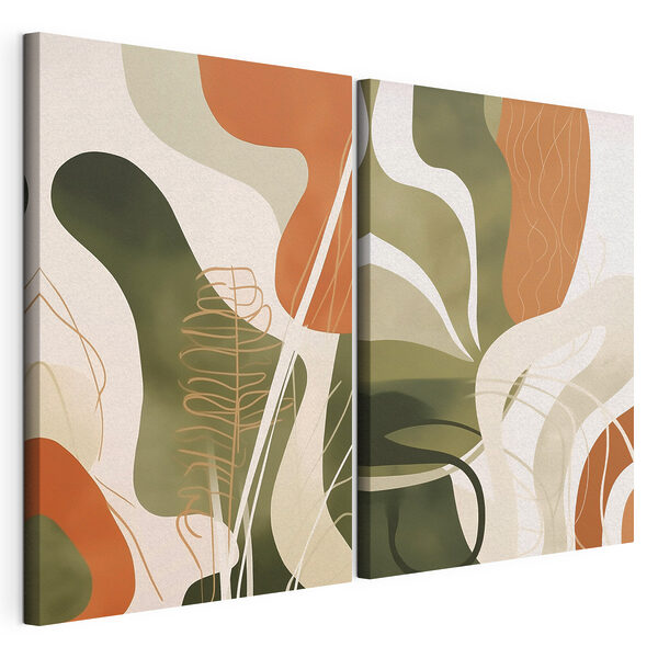 Lámina modular sobre lienzo Lámina modular sobre lienzo Formas orgánicas en tonos tierra (SKU: m30791)