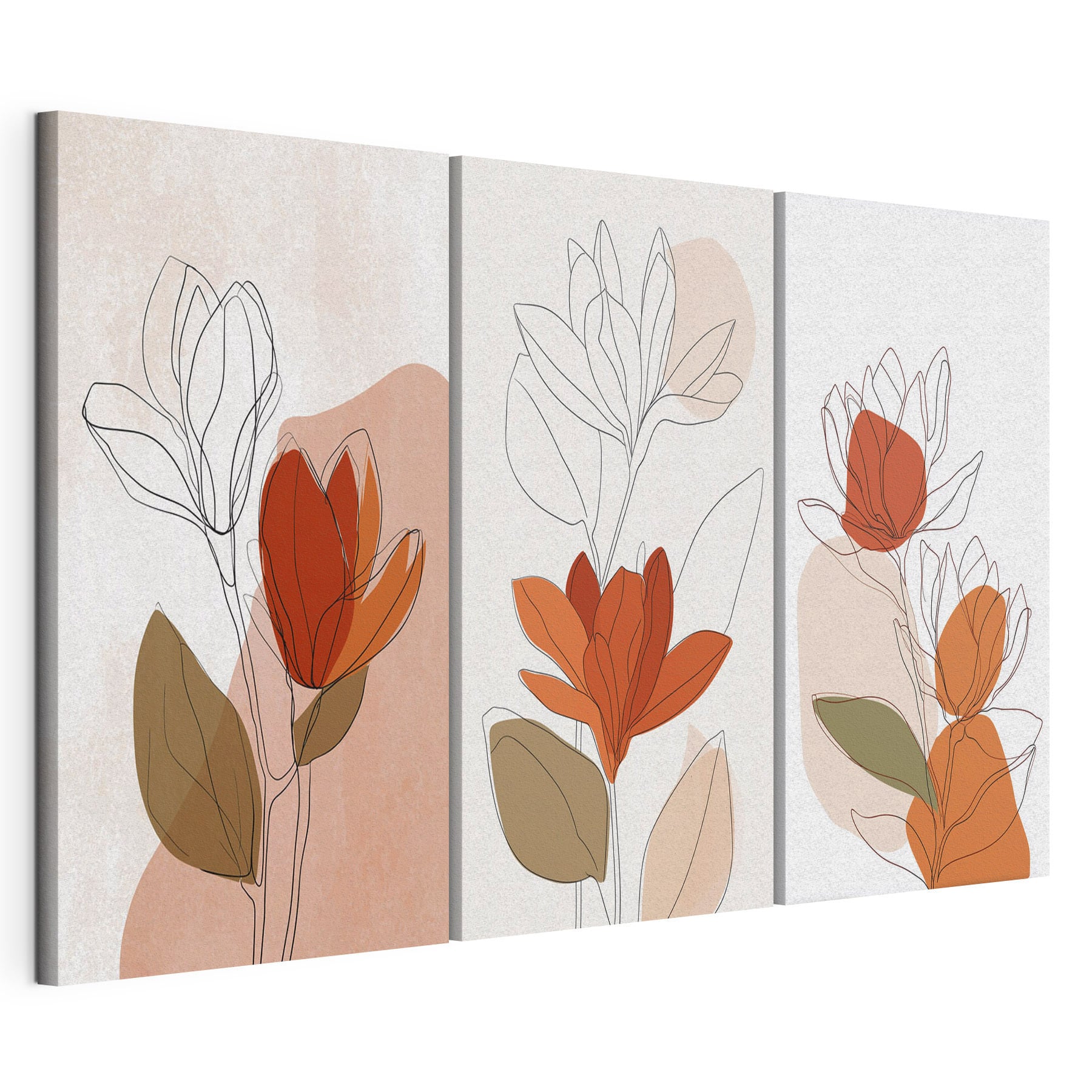 Drawing of flowers with leaves