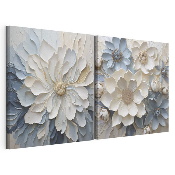 Lámina modular sobre lienzo Lámina modular sobre lienzo Delicadas flores en tonos suaves (SKU: m30802)