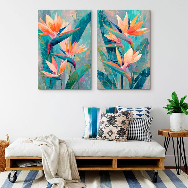 Painting of flowers and leaves