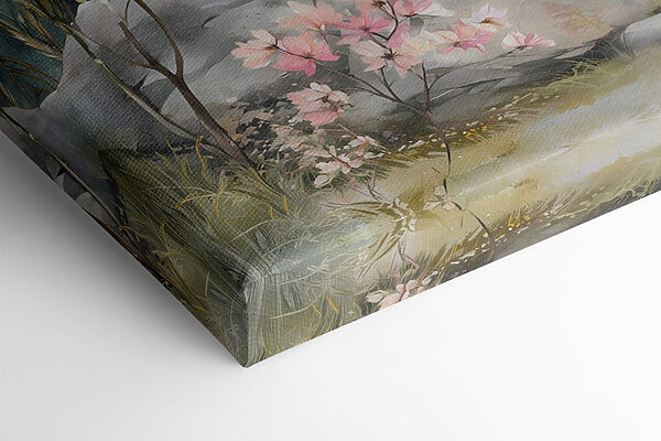 Painting of mountains and trees