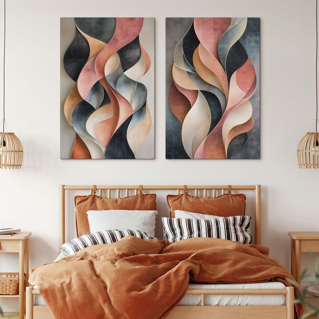 Flowing forms in soft color palette