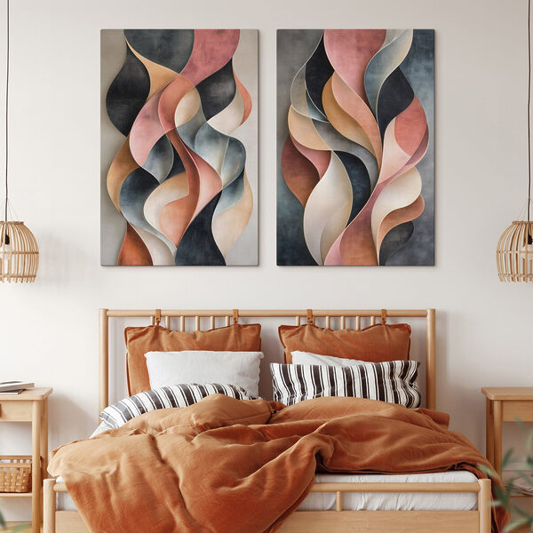 Flowing forms in soft color palette