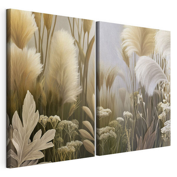 Lámina modular sobre lienzo Collage de plantas