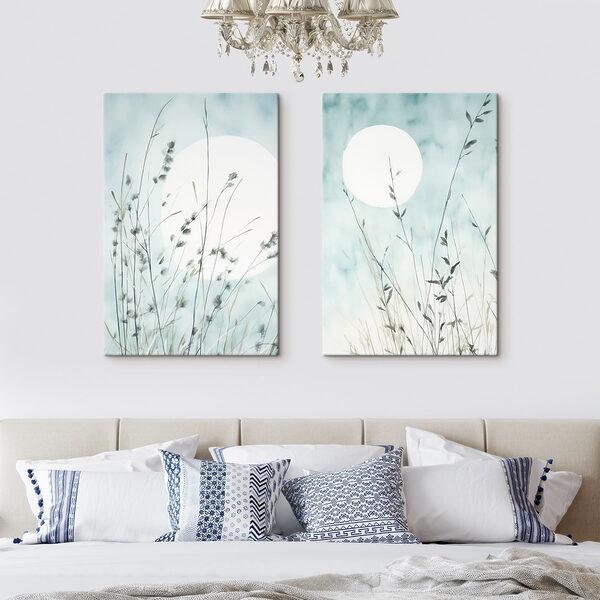 Painting of grass and sun