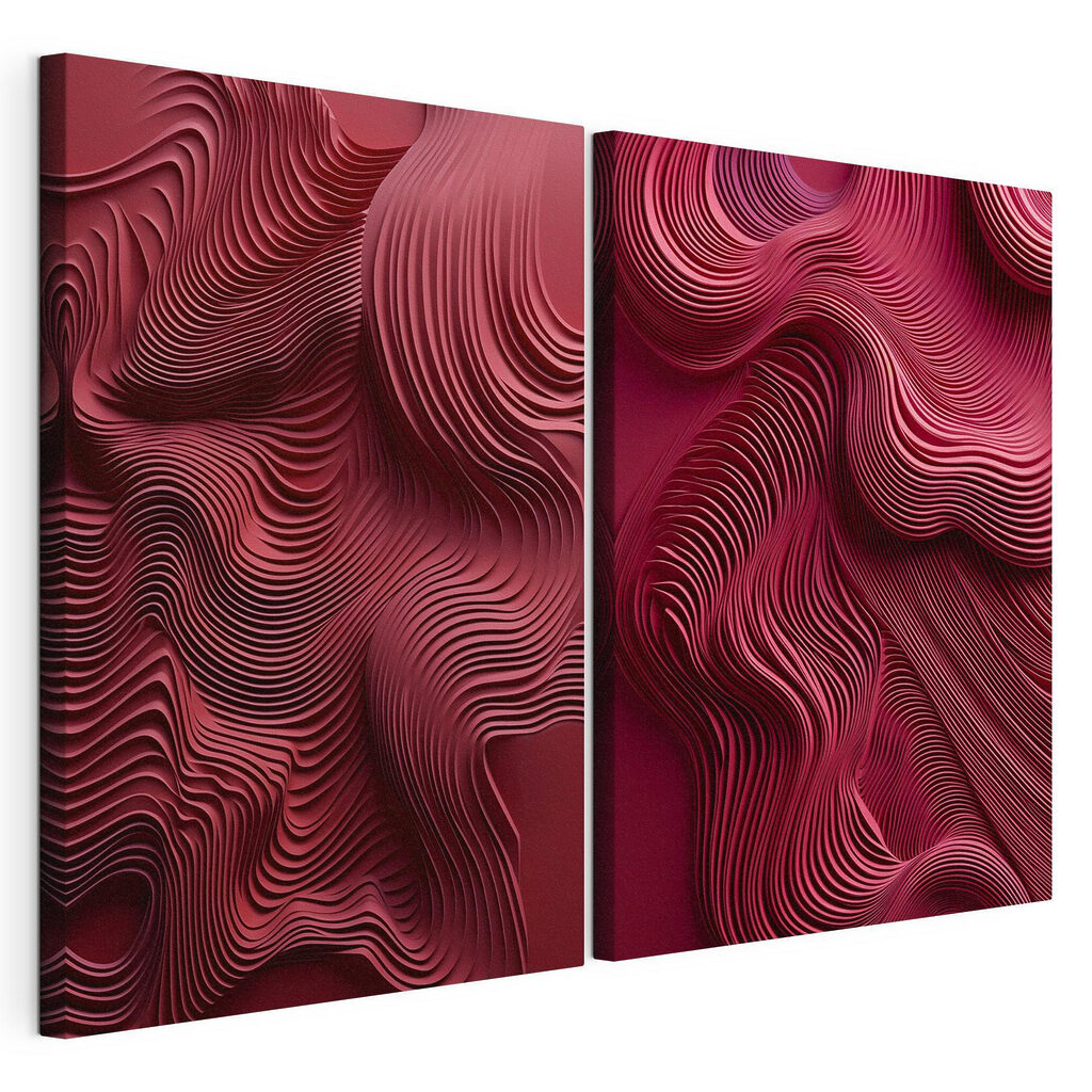 Red and pink wavy lines